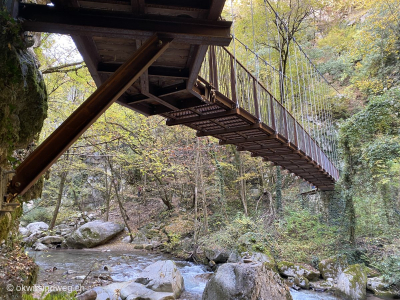 Suedtirol-Lana-Gaulschlucht-Haengebruecke-von-unten