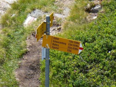 Wegweiser auf dem Pilatus