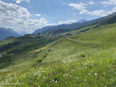Ftan-Anfahrt-mit-Trottinett-Engadin
