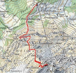 Bandweg zwischen Fräkmüntegg auf den Pilatus