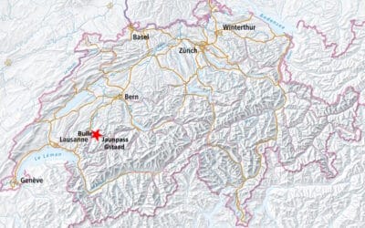 Standort-Schweizerkarte-Wanderung Charmey-Gruyère – Mont Bifé – Lac Montsalvens
